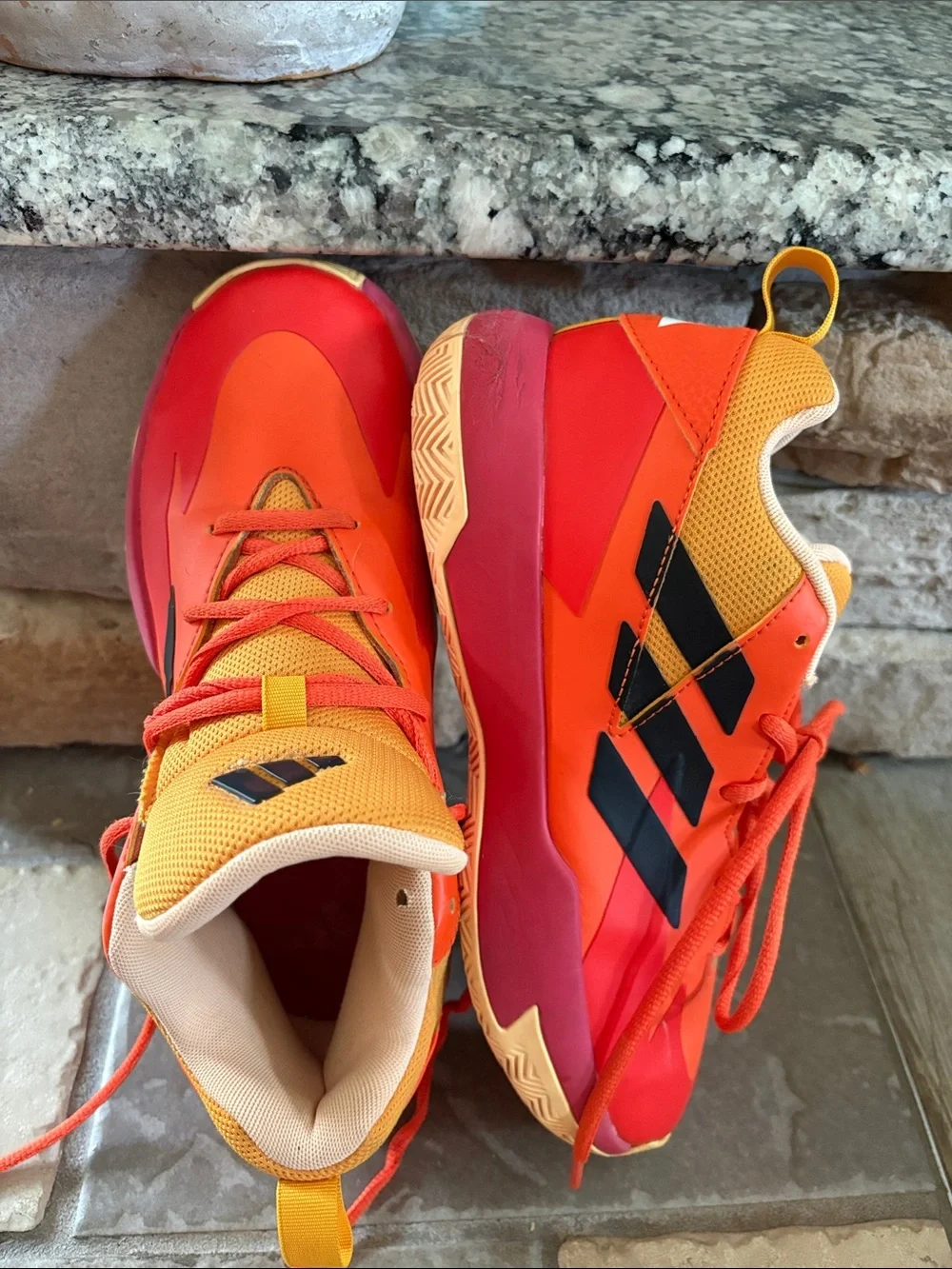 Adidas orange athletic shoes